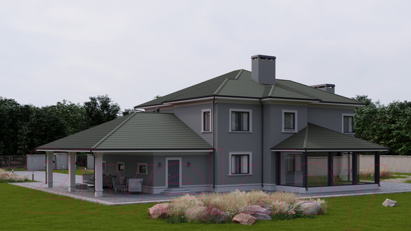 Изображение товара Лист кровельный Onduline P7EA6RU Черепица x5 SR-150 3D (1950x960, зеленый)