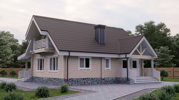 Изображение товара Лист кровельный Onduline P7EA5RU Черепица x5 SR-150 3D (1950x960, коричневый)