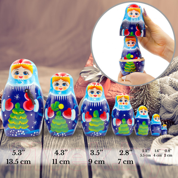 Изображение товара Матрешка сувенирная Брестская Фабрика Сувениров В виде Снегурочек 7115