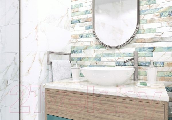 Изображение товара Декоративная плитка Alma Ceramica Nevada DWU09NVD006 (249x500, голубой)