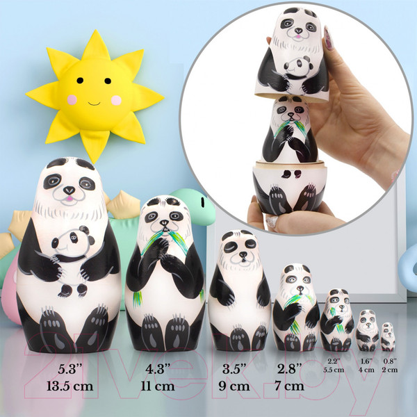 Изображение товара Матрешка сувенирная Брестская Фабрика Сувениров В виде панды 7123
