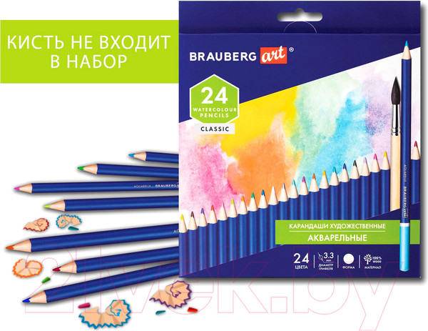 Изображение товара Набор акварельных карандашей Brauberg Art Classic / 181530 (24цв)