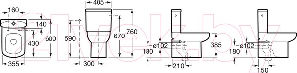 Изображение товара Унитаз напольный Roca Dama Senso Compacto A342518000 + 734151B000 + ZRU9000041
