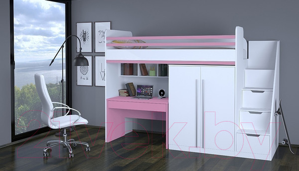 Изображение товара Ограждение для кровати Polini Kids City декоративный (розовый)