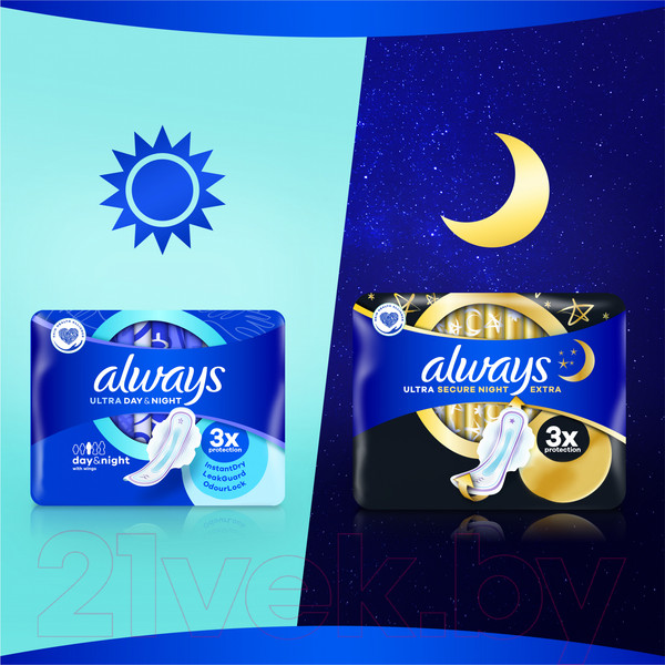 Изображение товара Прокладки гигиенические Always Ultra Night Duo (14шт, ароматизированные)