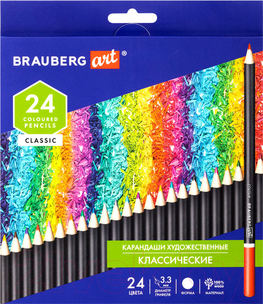 Изображение товара Набор цветных карандашей Brauberg Art Classic / 181537 (24цв)