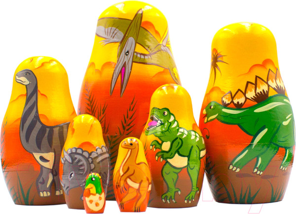 Изображение товара Матрешка сувенирная Брестская Фабрика Сувениров В виде динозавров 7143
