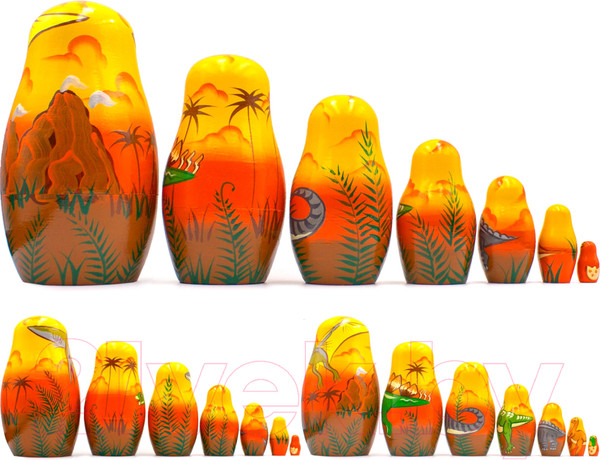 Изображение товара Матрешка сувенирная Брестская Фабрика Сувениров В виде динозавров 7143