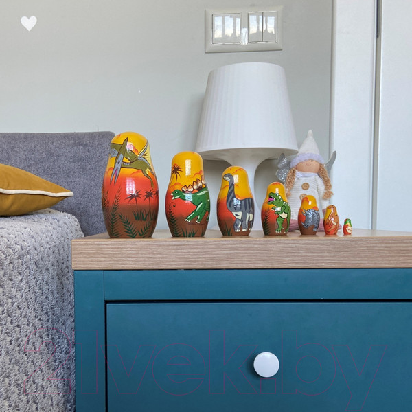 Изображение товара Матрешка сувенирная Брестская Фабрика Сувениров В виде динозавров 7143