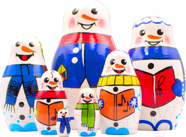 Изображение товара Матрешка сувенирная Брестская Фабрика Сувениров В виде снеговика 7156