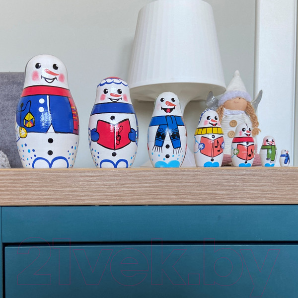 Изображение товара Матрешка сувенирная Брестская Фабрика Сувениров В виде снеговика 7156