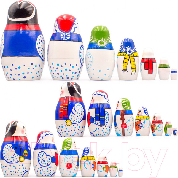 Изображение товара Матрешка сувенирная Брестская Фабрика Сувениров В виде снеговика 7156