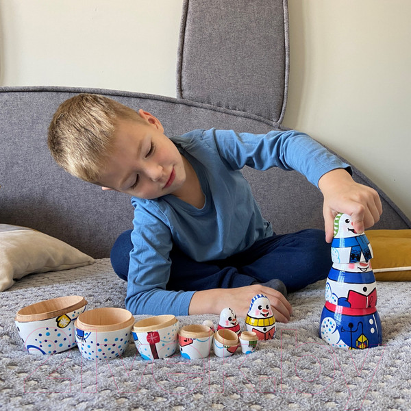 Изображение товара Матрешка сувенирная Брестская Фабрика Сувениров В виде снеговика 7156