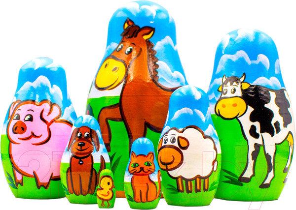 Изображение товара Матрешка сувенирная Брестская Фабрика Сувениров С животными фермы 7180