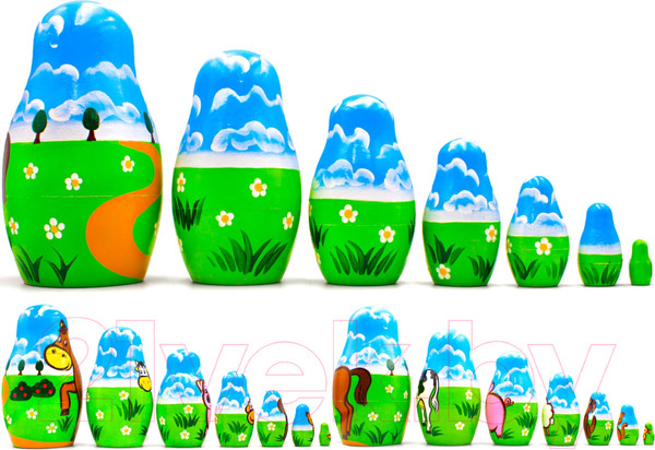 Изображение товара Матрешка сувенирная Брестская Фабрика Сувениров С животными фермы 7180