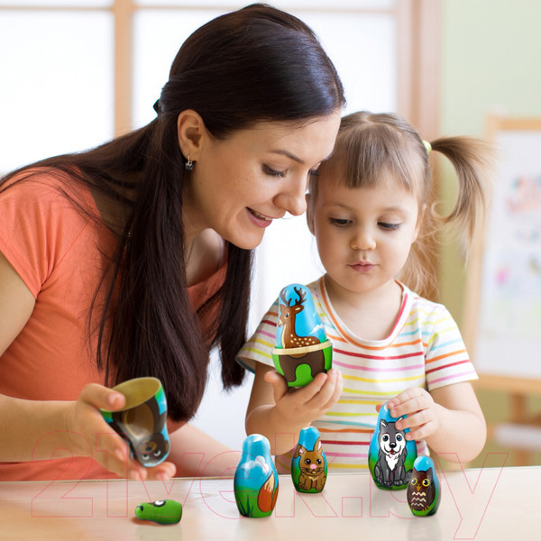 Изображение товара Матрешка сувенирная Брестская Фабрика Сувениров В виде лесных животных 7181