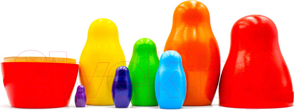 Изображение товара Матрешка сувенирная Брестская Фабрика Сувениров Для изучения цветов и развития моторики 7198