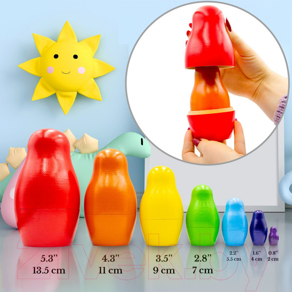 Изображение товара Матрешка сувенирная Брестская Фабрика Сувениров Для изучения цветов и развития моторики 7198