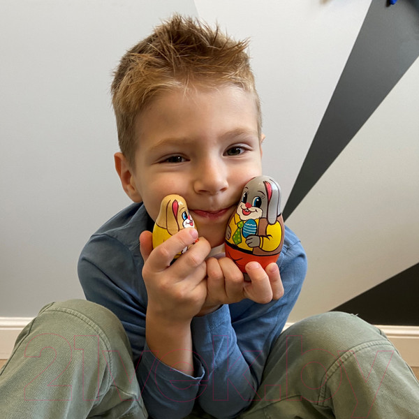 Изображение товара Матрешка сувенирная Брестская Фабрика Сувениров В виде фигурок пасхальных кроликов 5167