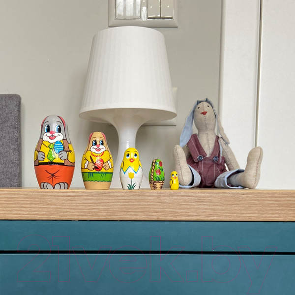 Изображение товара Матрешка сувенирная Брестская Фабрика Сувениров В виде фигурок пасхальных кроликов 5167