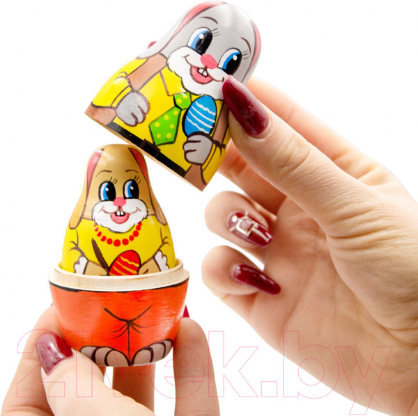 Изображение товара Матрешка сувенирная Брестская Фабрика Сувениров В виде фигурок пасхальных кроликов 5167