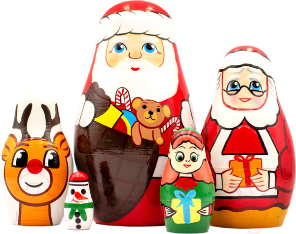 Изображение товара Матрешка сувенирная Брестская Фабрика Сувениров В виде мистера и миссис Клаус 5169