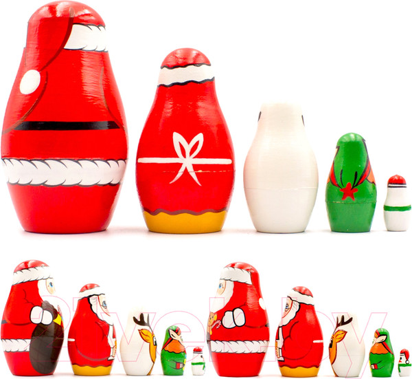 Изображение товара Матрешка сувенирная Брестская Фабрика Сувениров В виде мистера и миссис Клаус 5169