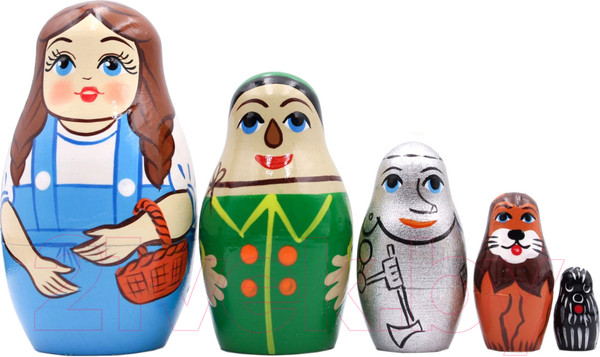 Изображение товара Матрешка сувенирная Брестская Фабрика Сувениров В виде фигурок Волшебника из страны Оз 5174