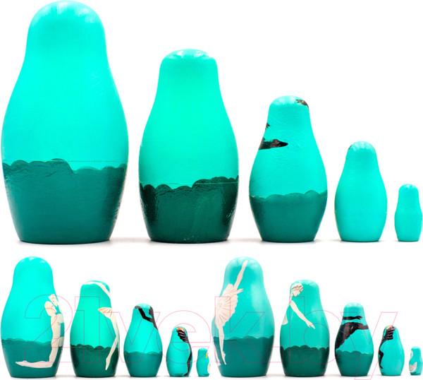 Изображение товара Матрешка сувенирная Брестская Фабрика Сувениров В виде артистов классического балета Лебединое озеро 5176