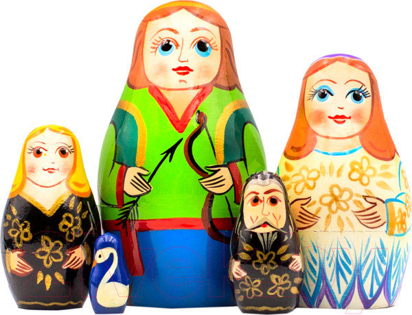 Изображение товара Матрешка сувенирная Брестская Фабрика Сувениров В виде персонажей сказки Лебединое озеро 5178