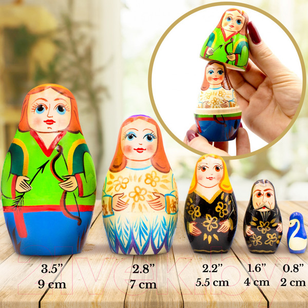 Изображение товара Матрешка сувенирная Брестская Фабрика Сувениров В виде персонажей сказки Лебединое озеро 5178