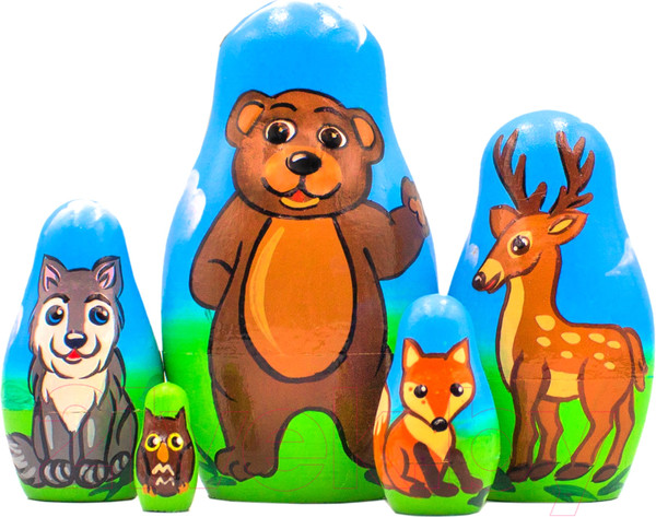 Изображение товара Матрешка сувенирная Брестская Фабрика Сувениров Фигурки в виде лесных животных 5181