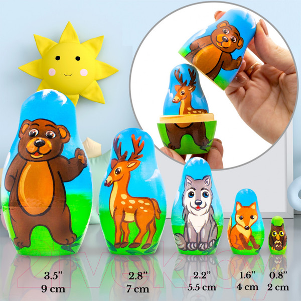 Изображение товара Матрешка сувенирная Брестская Фабрика Сувениров Фигурки в виде лесных животных 5181
