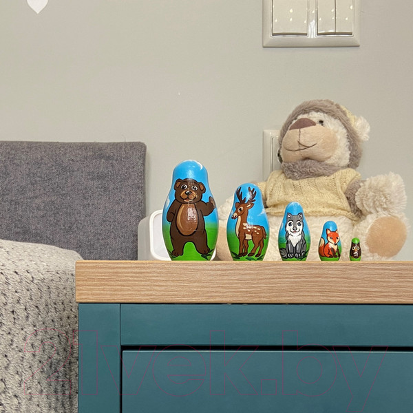Изображение товара Матрешка сувенирная Брестская Фабрика Сувениров Фигурки в виде лесных животных 5181