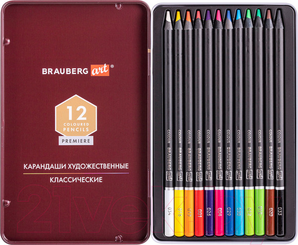 Изображение товара Набор цветных карандашей Brauberg Art Premiere / 181540 (12цв)