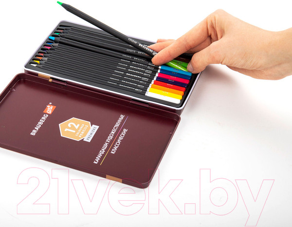 Изображение товара Набор цветных карандашей Brauberg Art Premiere / 181540 (12цв)