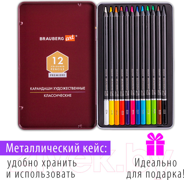 Изображение товара Набор цветных карандашей Brauberg Art Premiere / 181540 (12цв)