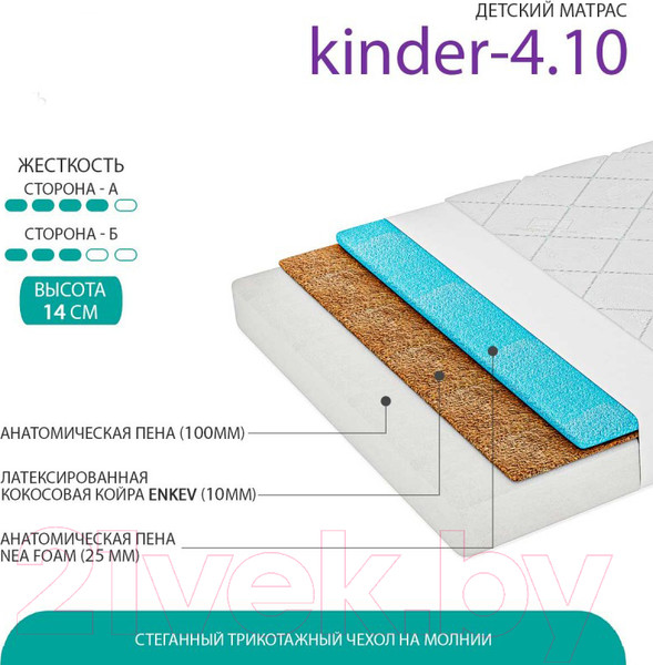 Изображение товара Детский матрас Фабрика сна Kinder-4.10 80x160