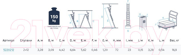 Изображение товара Лестница-стремянка Новая Высота NV522 / 5220212