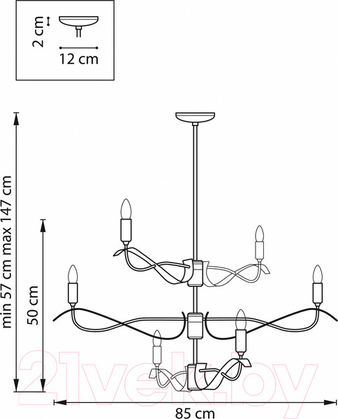 Изображение товара Люстра Lightstar Ragno 733267 (MD21041-6M)