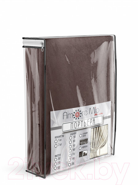 Изображение товара Штора Amore Mio RR 42002-170 200x270 / 22314 (кофейный)