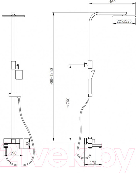 Изображение товара Душевая система со смесителем Abber Daheim AF8216G