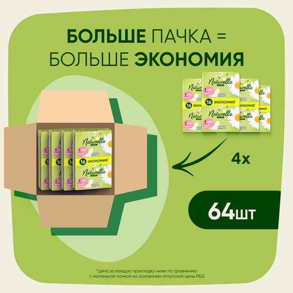 Изображение товара Прокладки гигиенические Naturella Ultra Camomile Maxi (64шт)