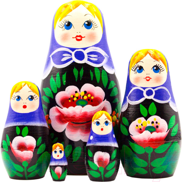 Изображение товара Матрешка сувенирная Брестская Фабрика Сувениров С букетом ромашек и красных маков 5017