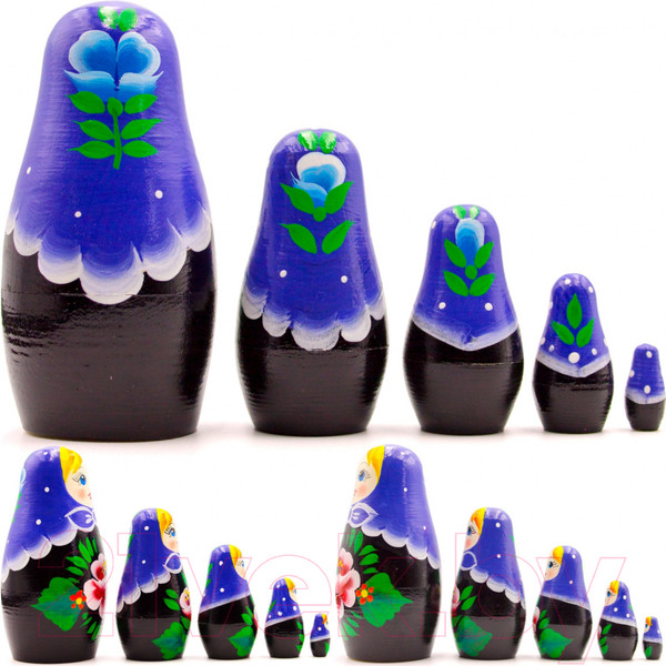 Изображение товара Матрешка сувенирная Брестская Фабрика Сувениров С букетом ромашек и красных маков 5017