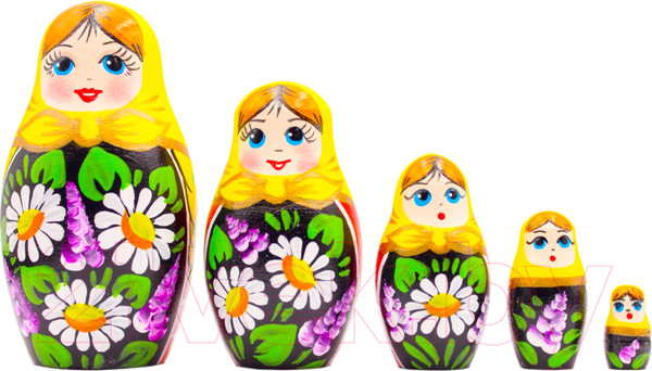 Изображение товара Матрешка сувенирная Брестская Фабрика Сувениров С букетом ромашек и сирени 5021