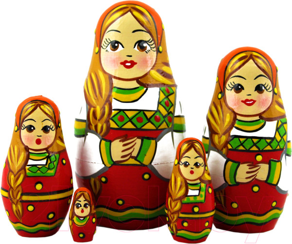 Изображение товара Матрешка сувенирная Брестская Фабрика Сувениров В традиционной одежде с орнаментом 5022