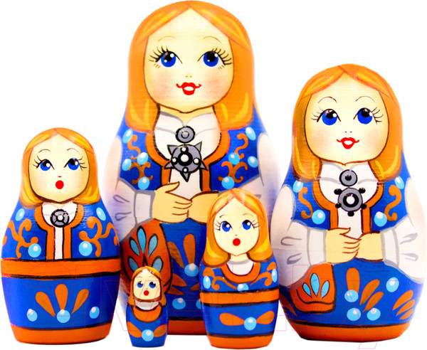 Изображение товара Матрешка сувенирная Брестская Фабрика Сувениров В норвежском традиционном народном костюме бунад 5023