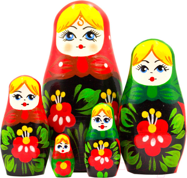 Изображение товара Матрешка сувенирная Брестская Фабрика Сувениров В винтажном стиле с цветами 5036