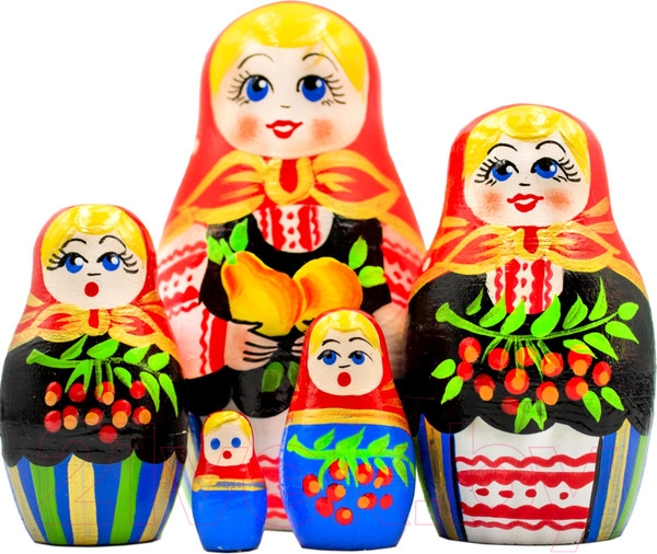 Изображение товара Матрешка сувенирная Брестская Фабрика Сувениров В сарафане с русским орнаментом 5055
